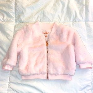 Cat & Jack pink faux fur jacket 18 months girls